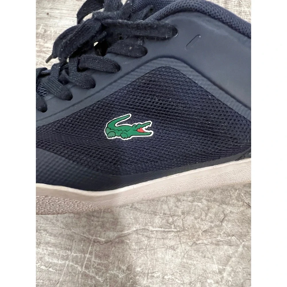 Lacoste Men's Tramline 116 Sneakers Navy Blue Mesh Vibram Sole Shoes Size 10